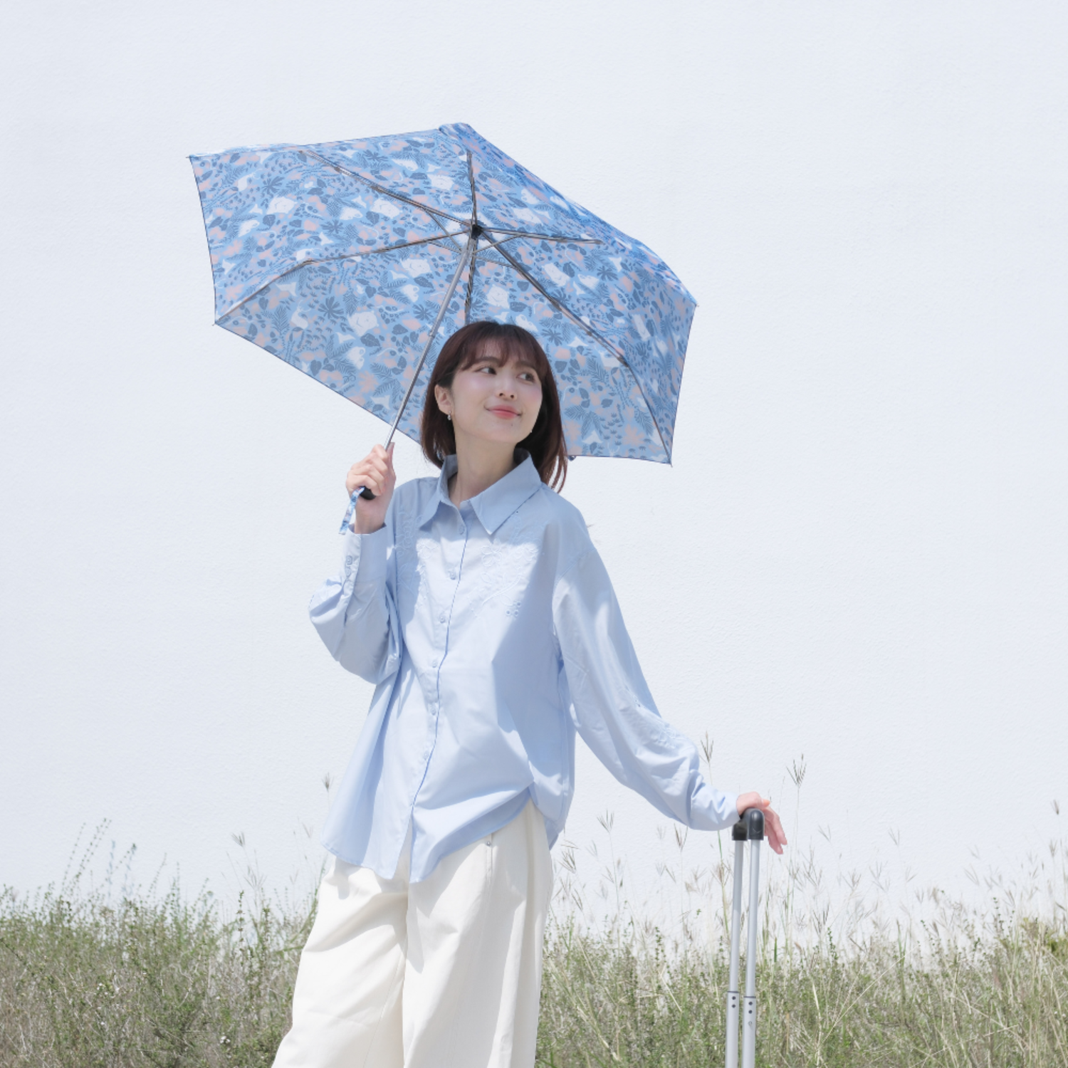 鈦輕超輕量自動傘/印花樂 x OMBRA/山林朋友/暗藍