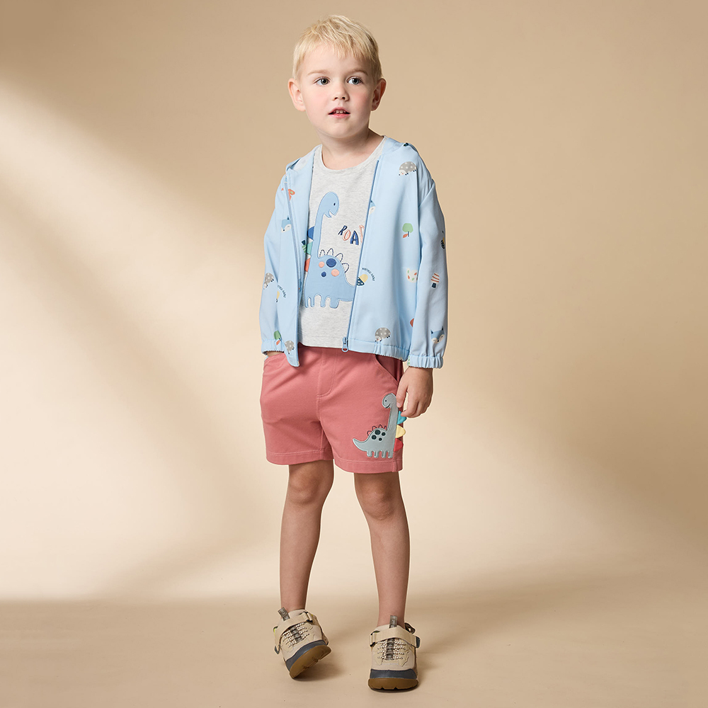 PIPPY 俏皮印花彈性棉連帽外套 藍