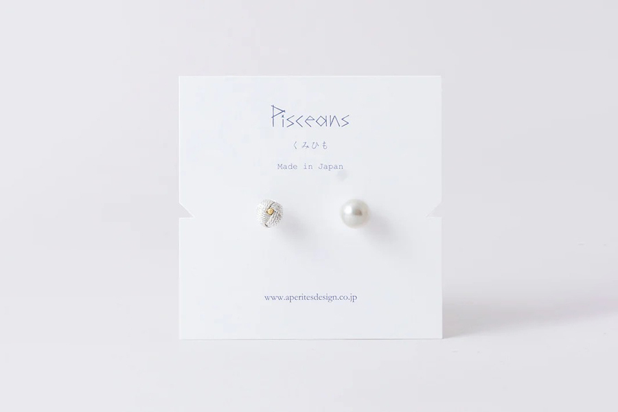 Pisceans - 小田卷×仿珍珠雙面針式耳環 / 銀色
