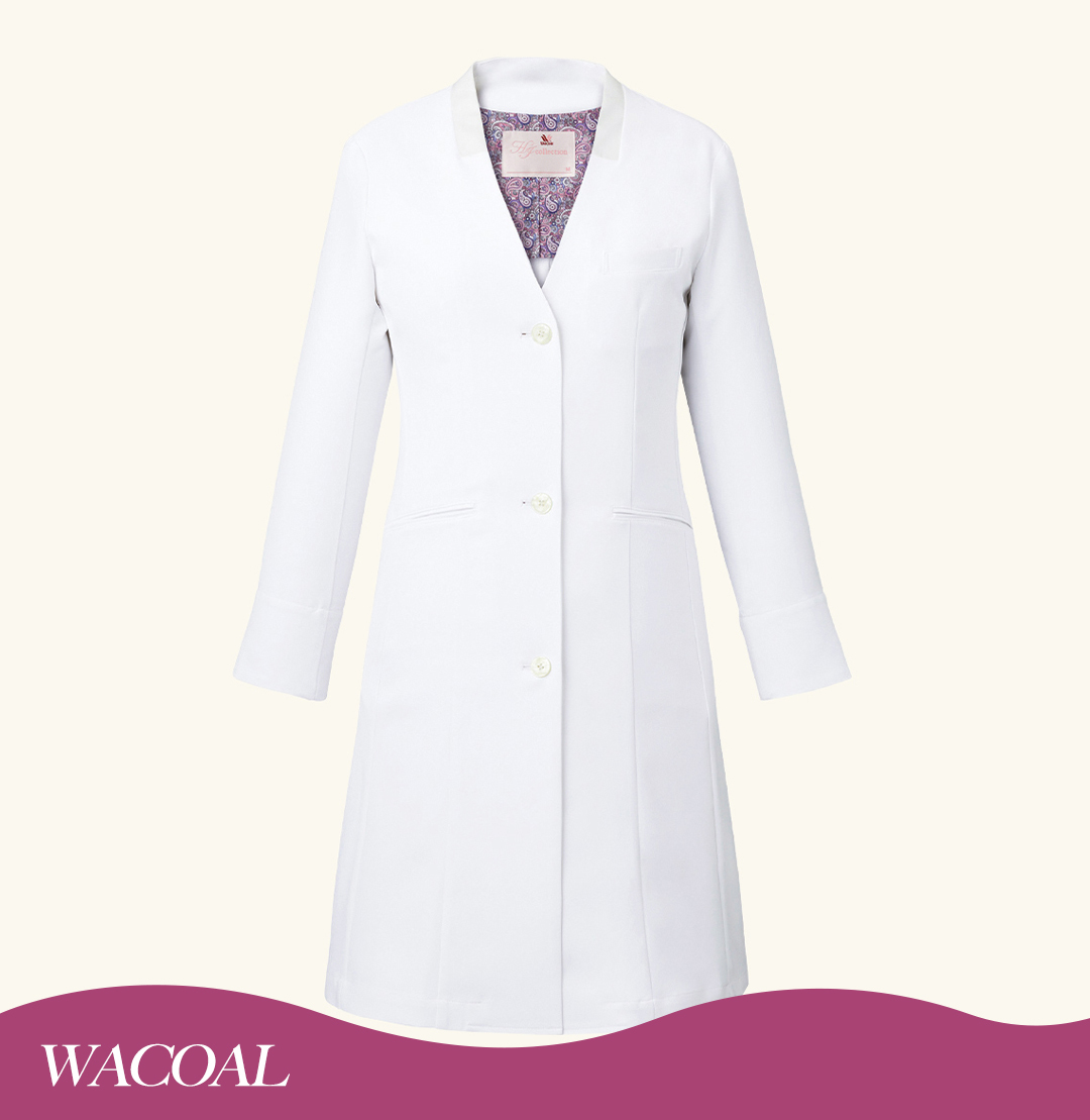 華歌爾 HI404 高級霧面剪裁長袍 簡約開襟花樣配色款
