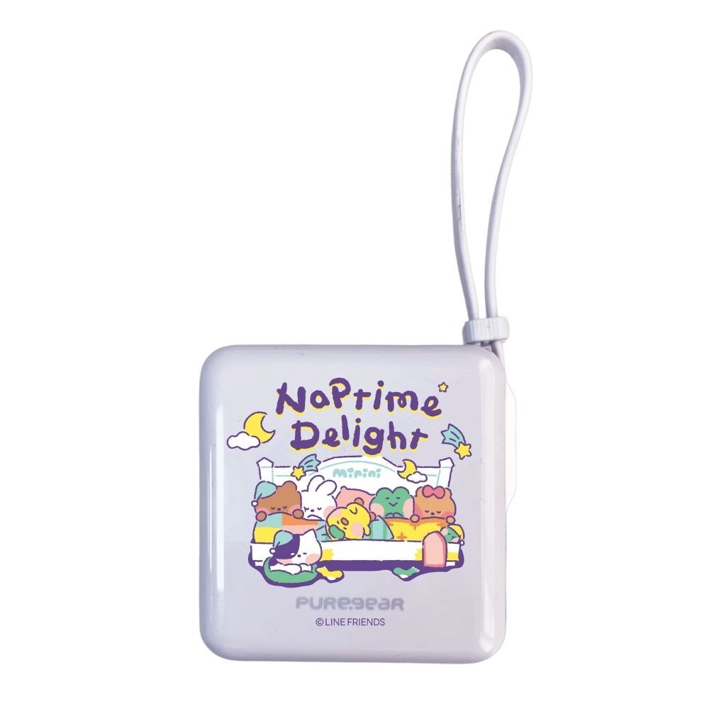 自帶線掛繩式10000mAh行動電源 / 晚安(LINE FRIENDS minini)