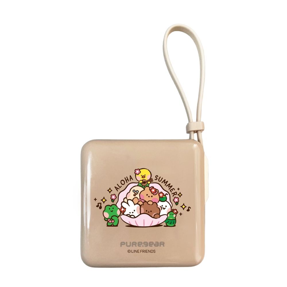 自帶線掛繩式10000mAh行動電源 / 那年夏天(LINE FRIENDS minini)