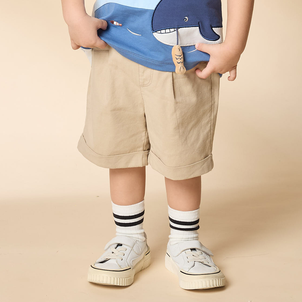 PIPPY 立體小車鬆緊短褲 卡其