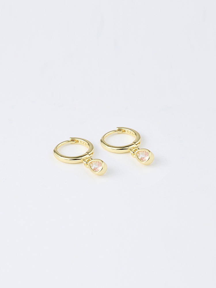 925純銀水滴鑽吊墜耳環