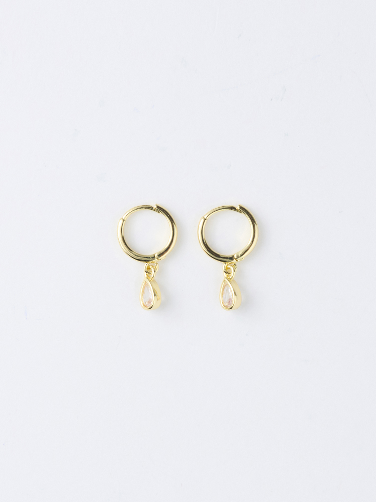 925純銀水滴鑽吊墜耳環