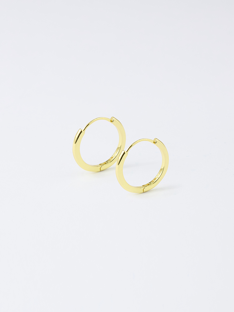 925純銀簡約素圈耳環