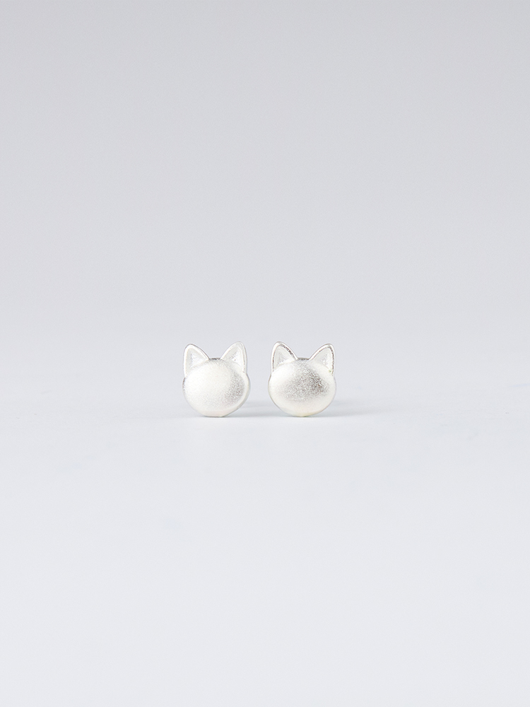 喵喵霧面耳針耳環