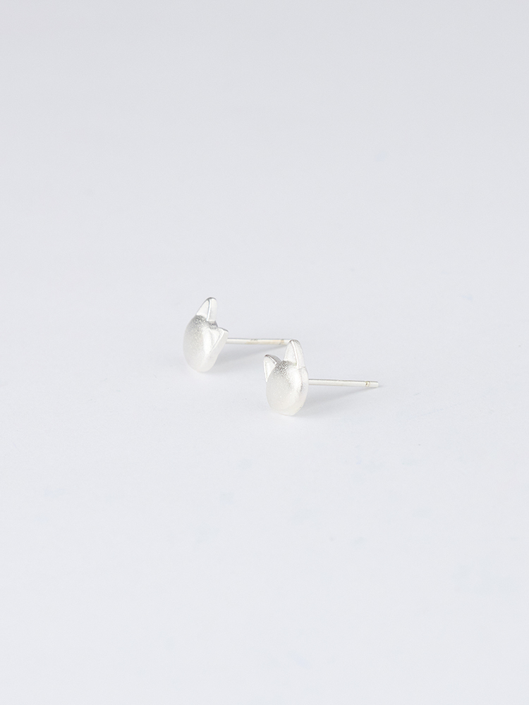 喵喵霧面耳針耳環