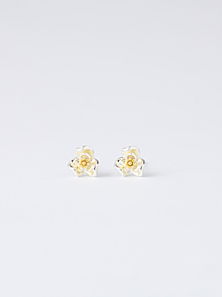 小茶花耳針耳環