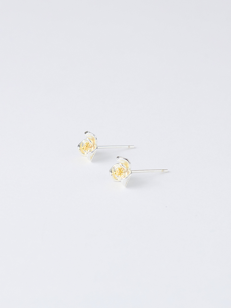 小茶花耳針耳環