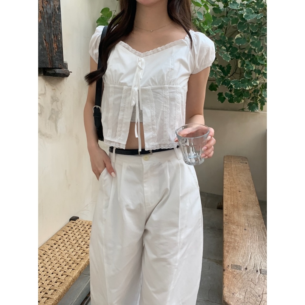 A06 初夏女孩專屬的浪漫花邊上衣 #9917