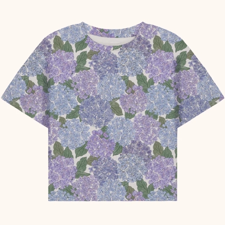 STUDIO BOHEME 繡球花T恤 T-SHIRT FLOW - HORTENSIA