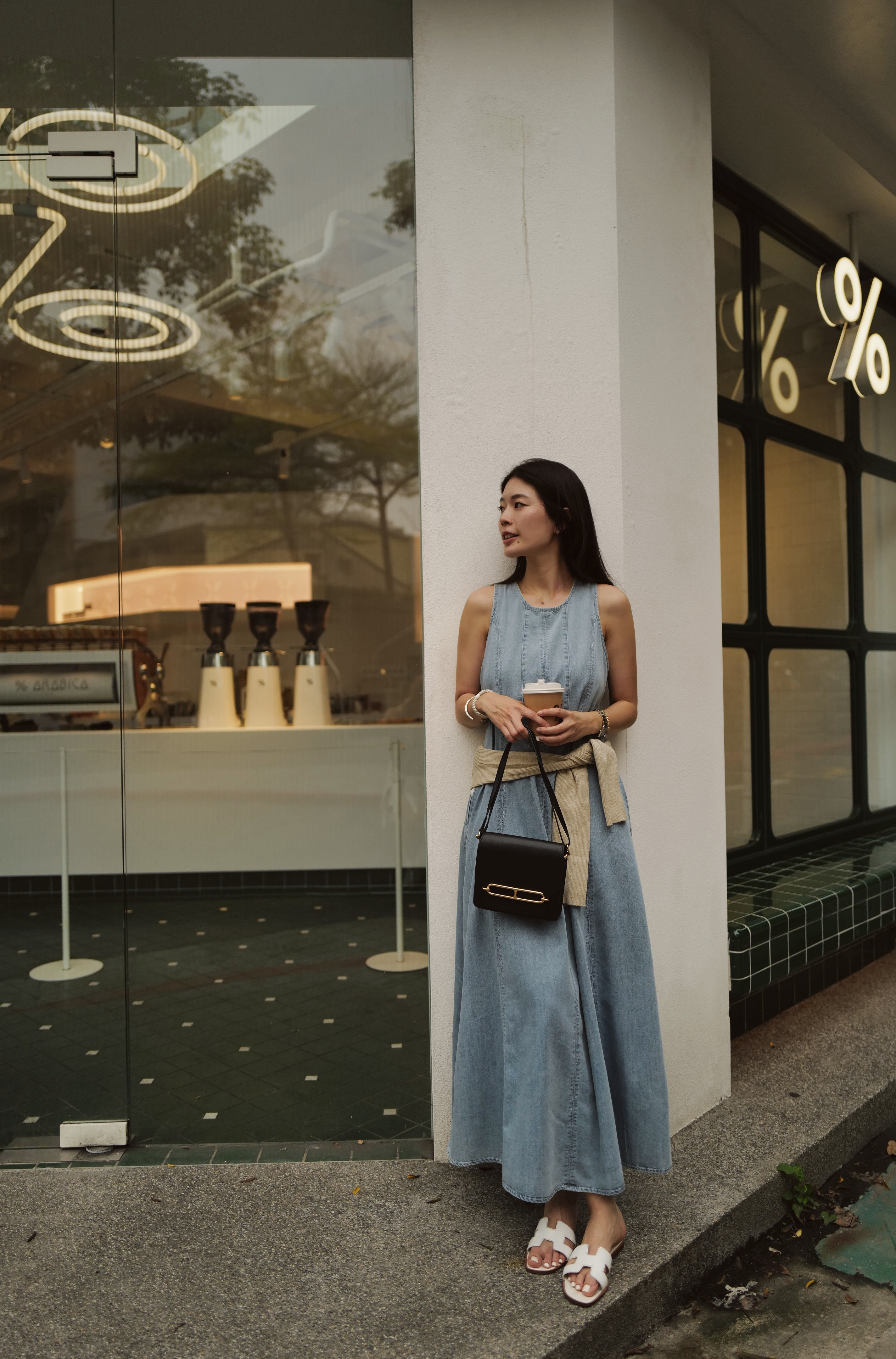 輕薄顯瘦牛仔背心長洋