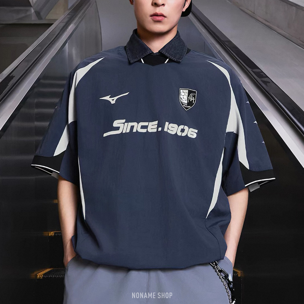 MIZUNO 美津濃 LOGO 復古 V領 足球衣 短袖 三色 (男/女款)