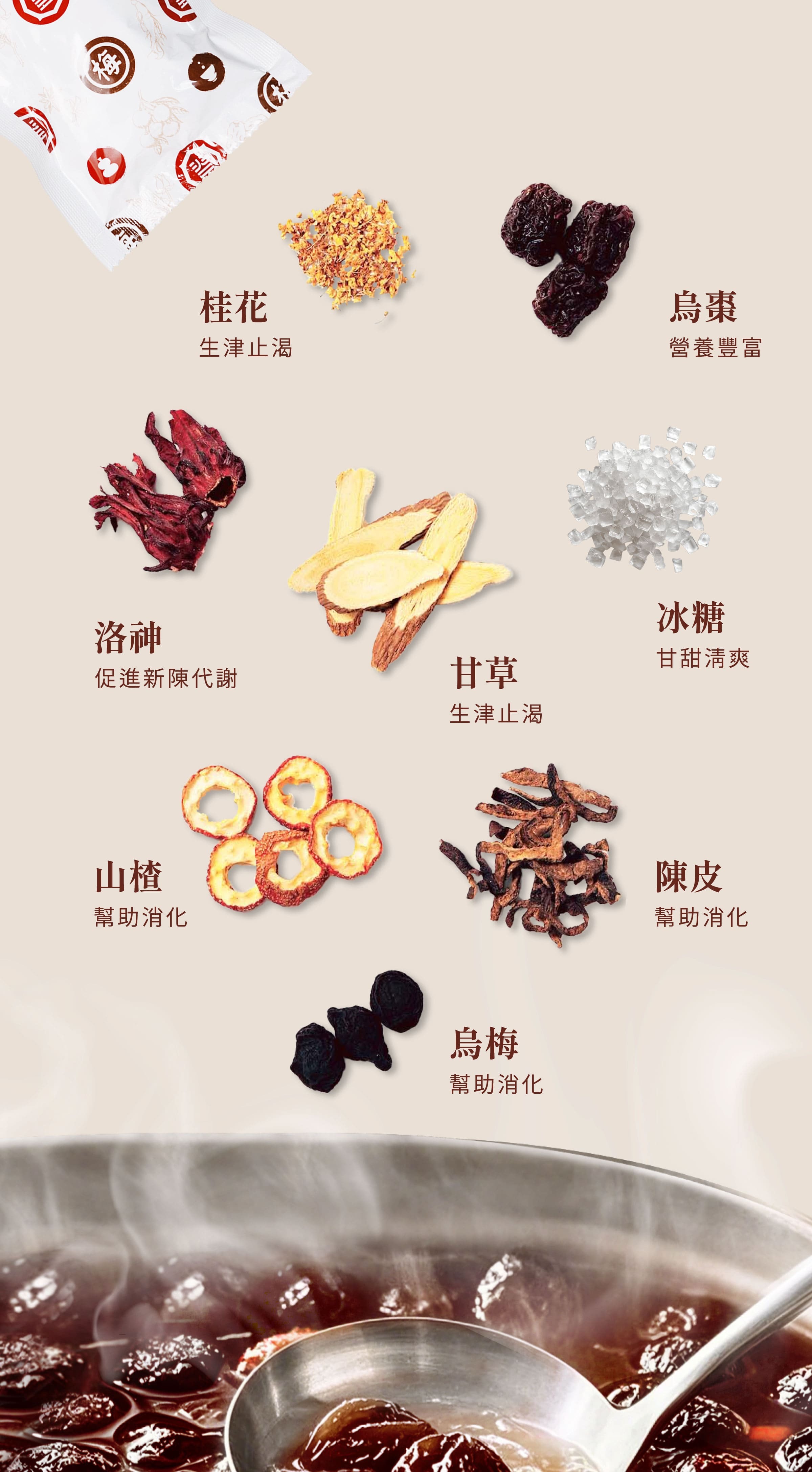 登義桂花烏梅湯原料