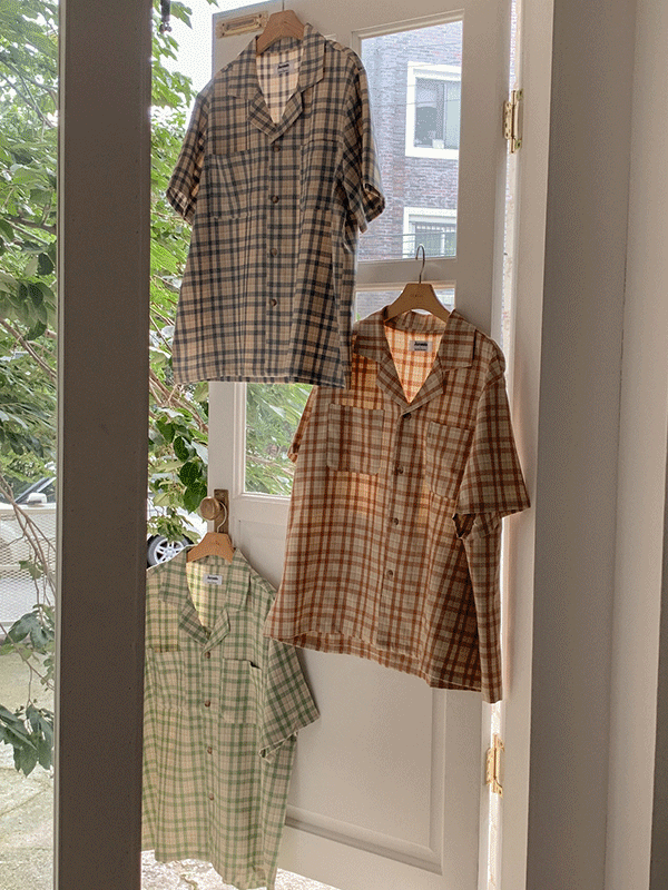 [3,000件熱銷] Juuneedu｜[長褲短袖睡衣] Cinnamon Tartan Check Pajama [3 colors]（☁️關鍵字J182)