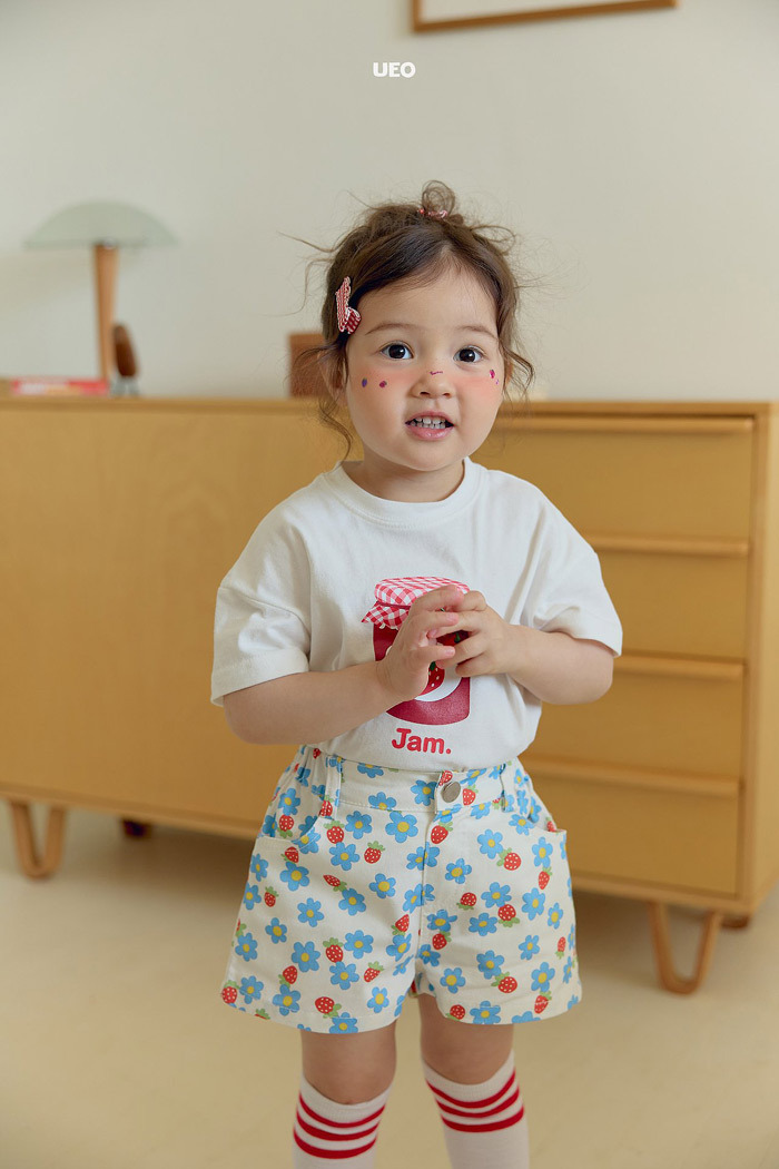 正韓夏UEO 兩色繽紛花朵短褲