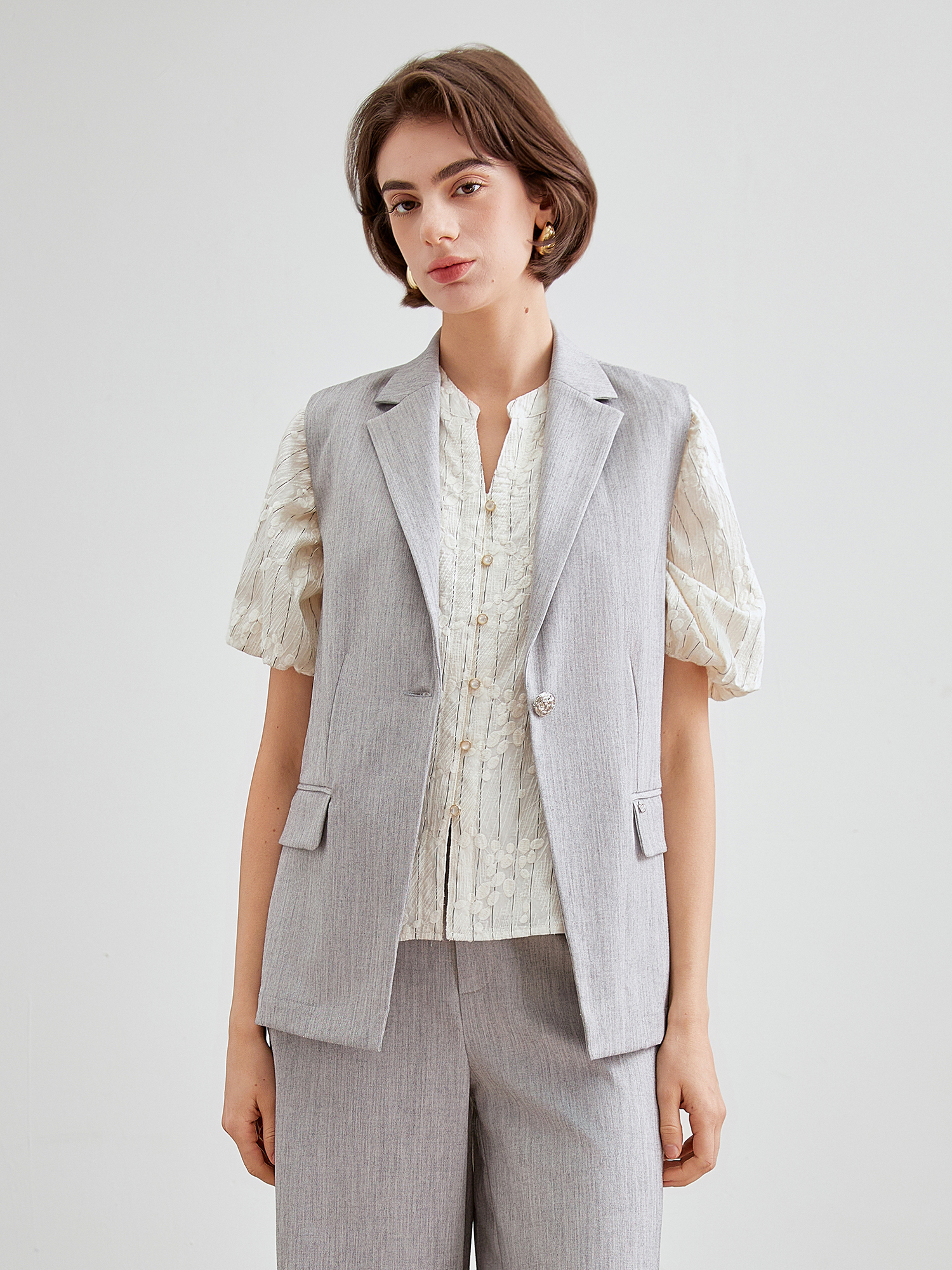 mi-tu 無袖背心西裝