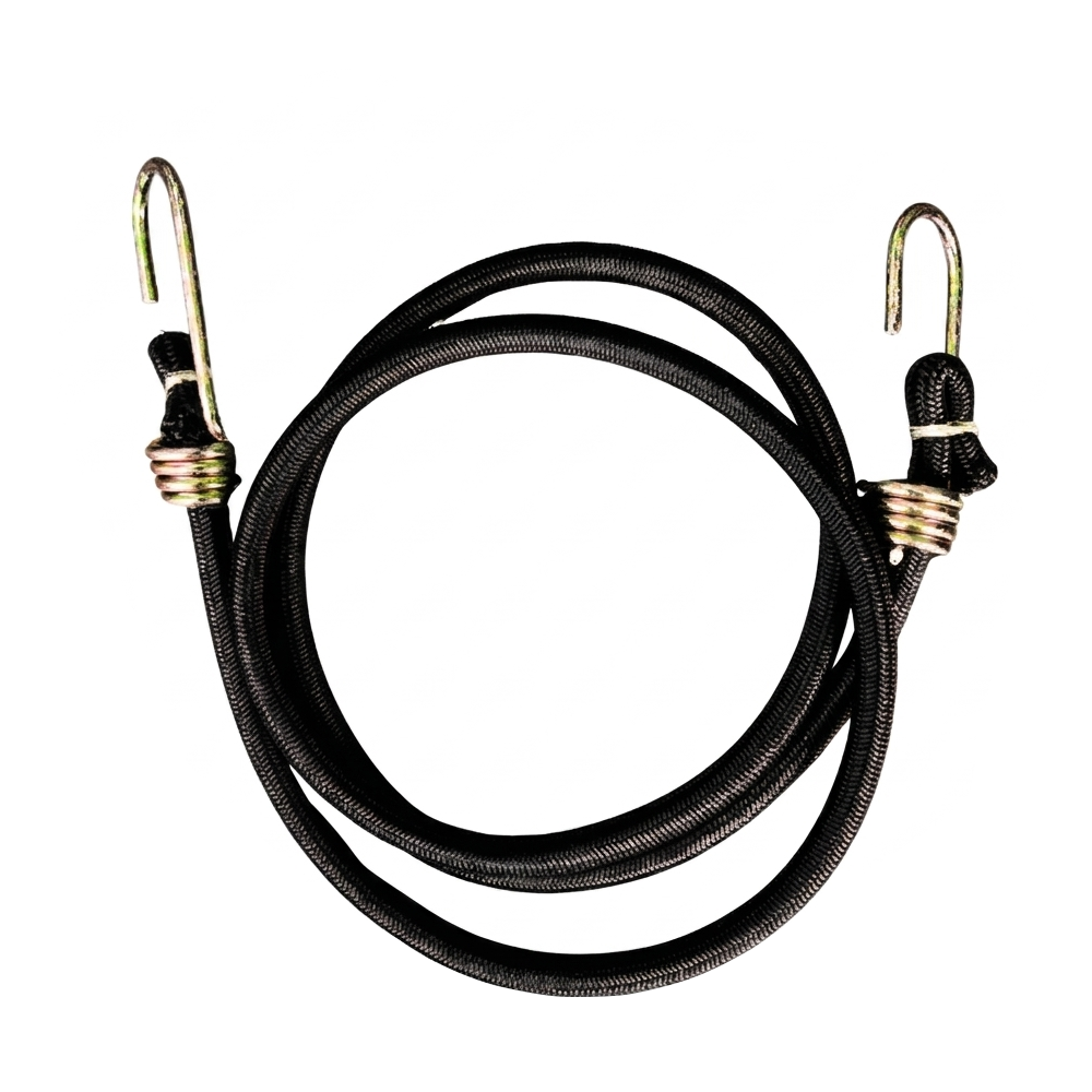 【SafeStraps】Black Bungee Strap (61cm) | Steel Hooks | Durable Elastic | Motorcycle Tie-Down
