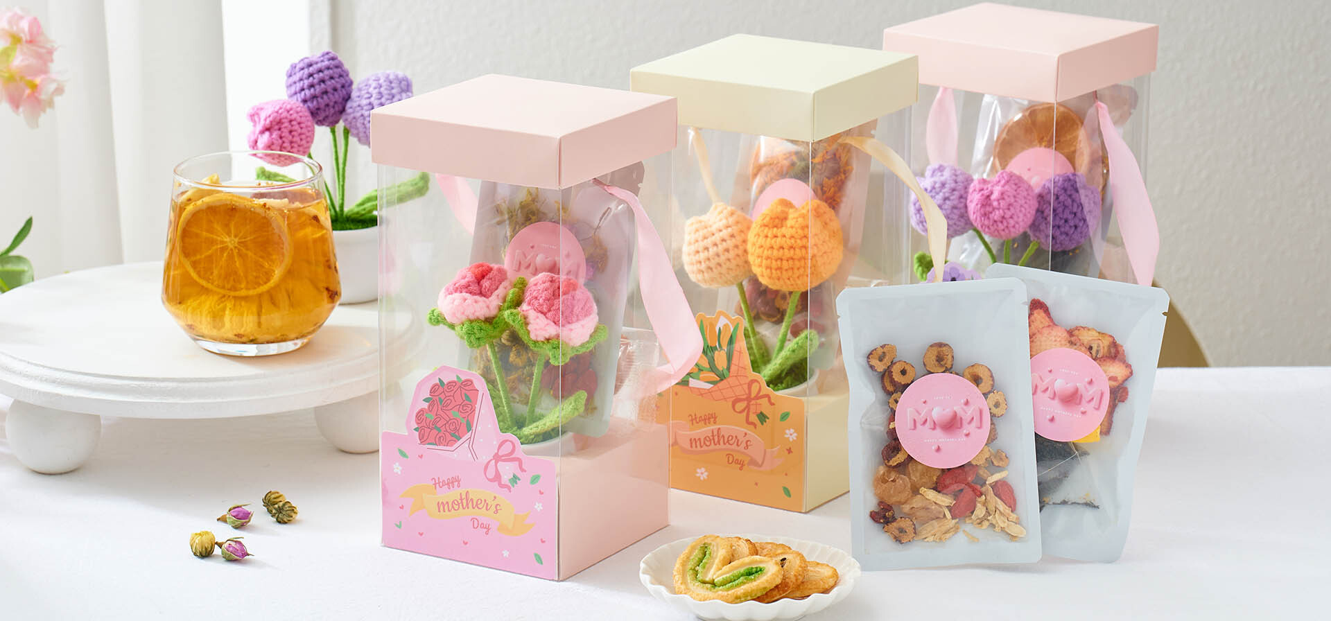 香港企業批量採購母親節禮物-整齊排列的訂製禮盒實景