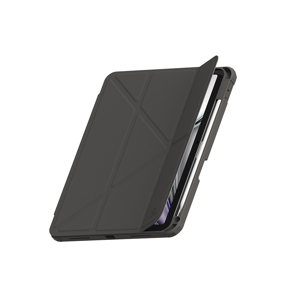 【 Hipporizz 】iPad Origo 晶透筆槽防摔殼（深灰）