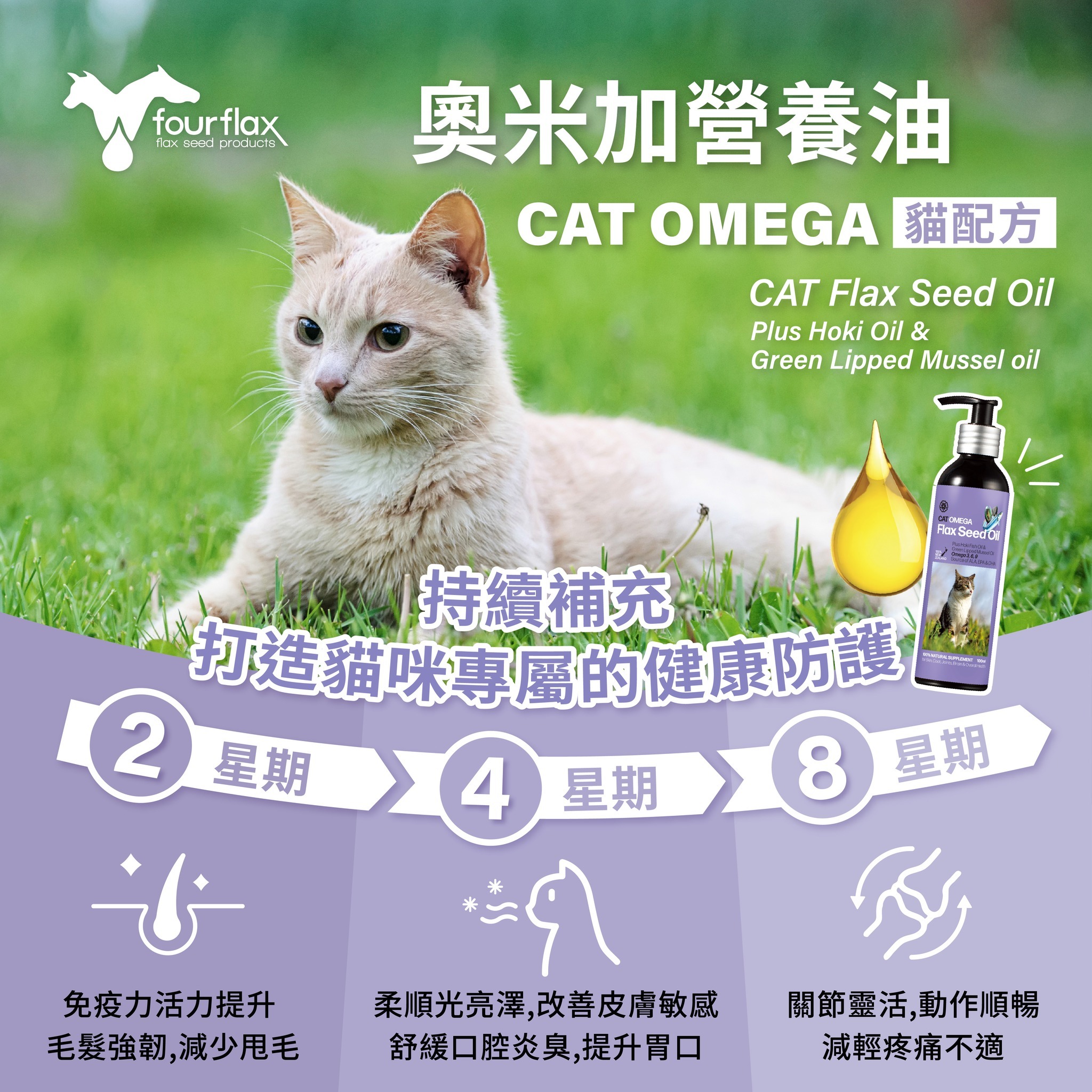 Fourflax®亞麻籽油 CatOmega 貓配方100ml
