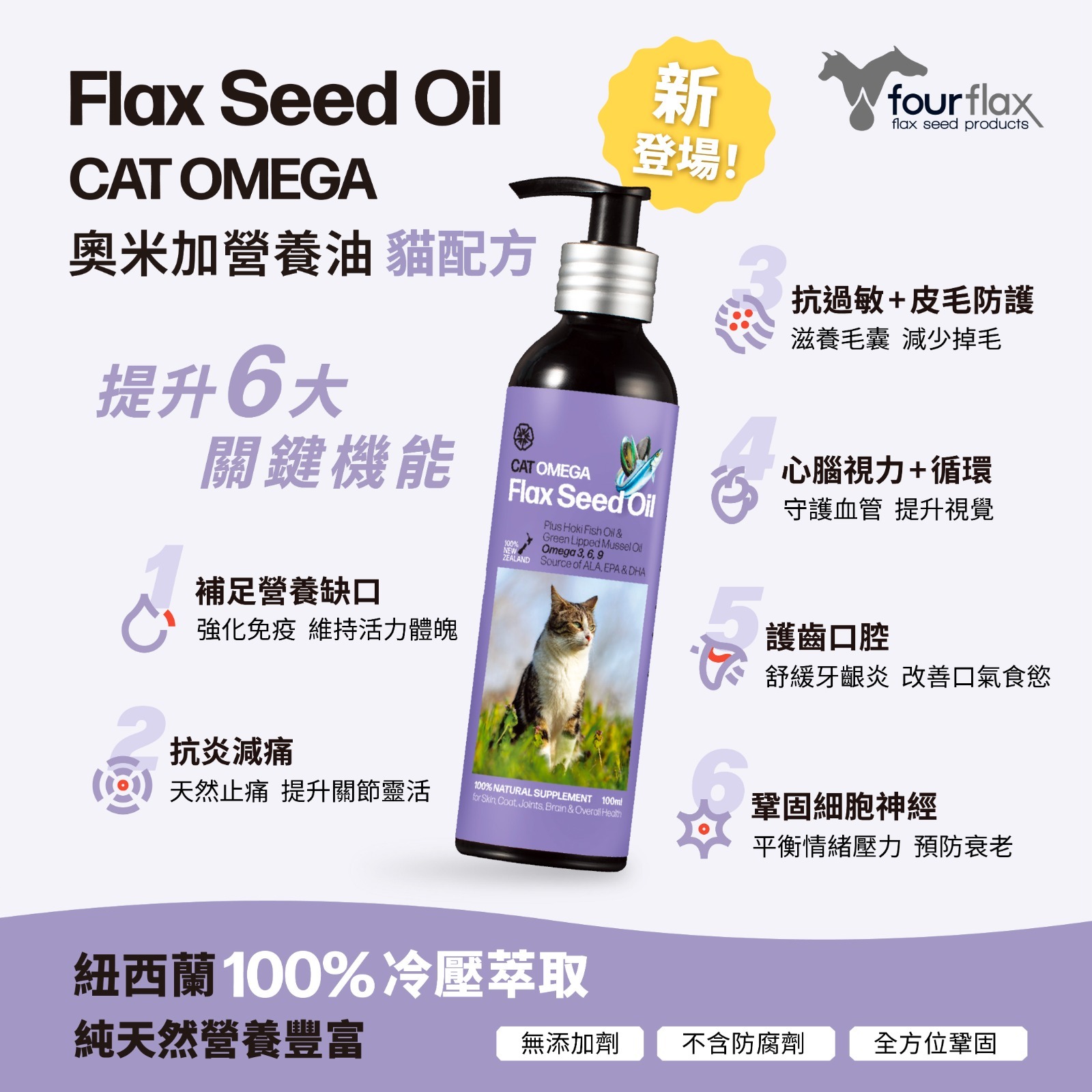 Fourflax®亞麻籽油 CatOmega 貓配方100ml