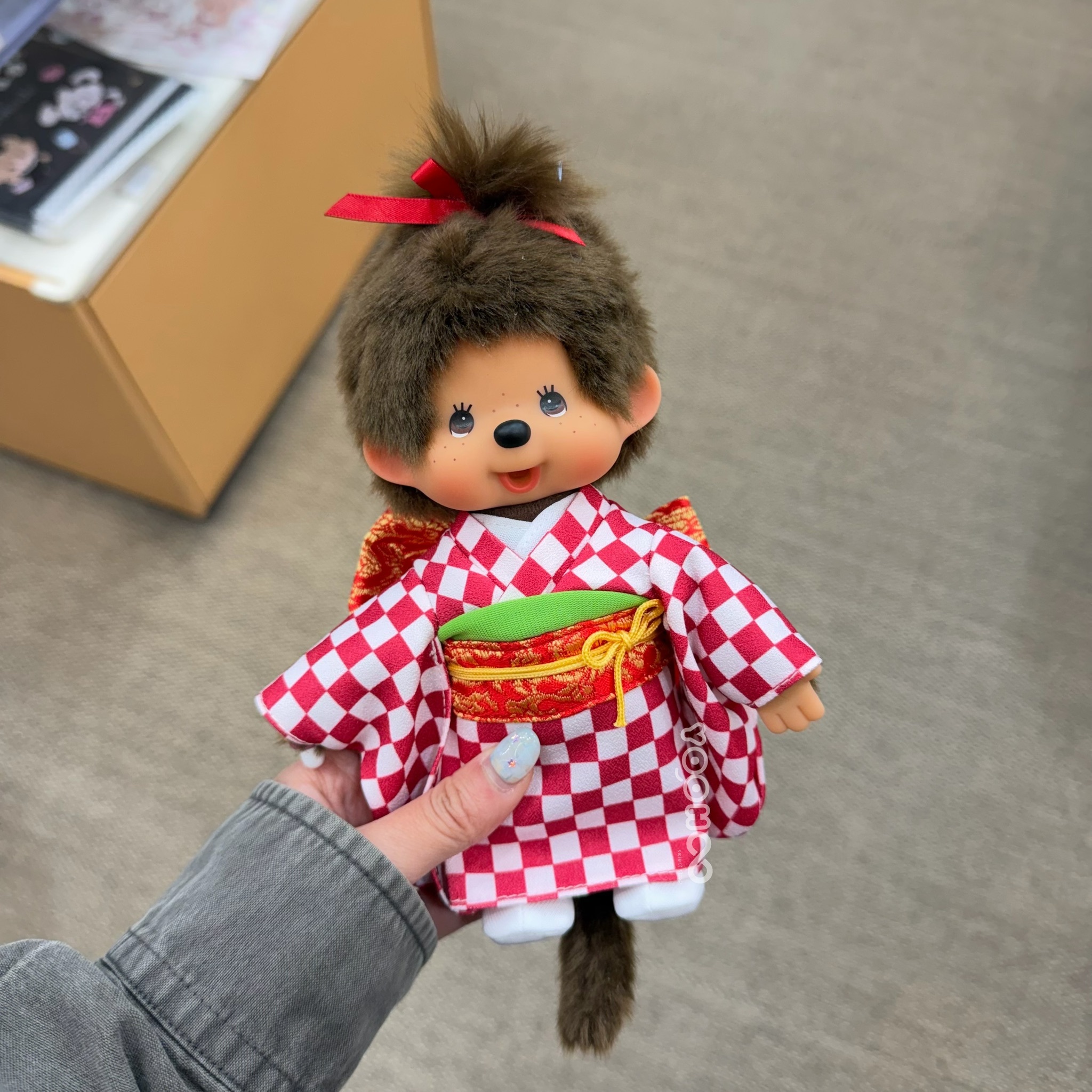 預購┃Monchhichi 夢奇奇 蒙奇奇 女生 市松紋羽織 棋盤格紋 娃娃