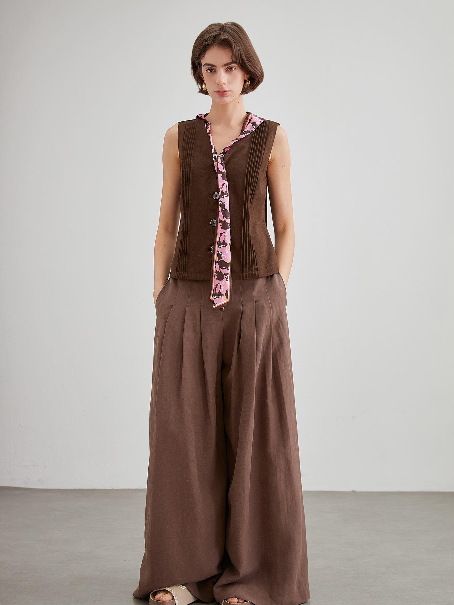 mi-tu 可拆卸絲巾背心