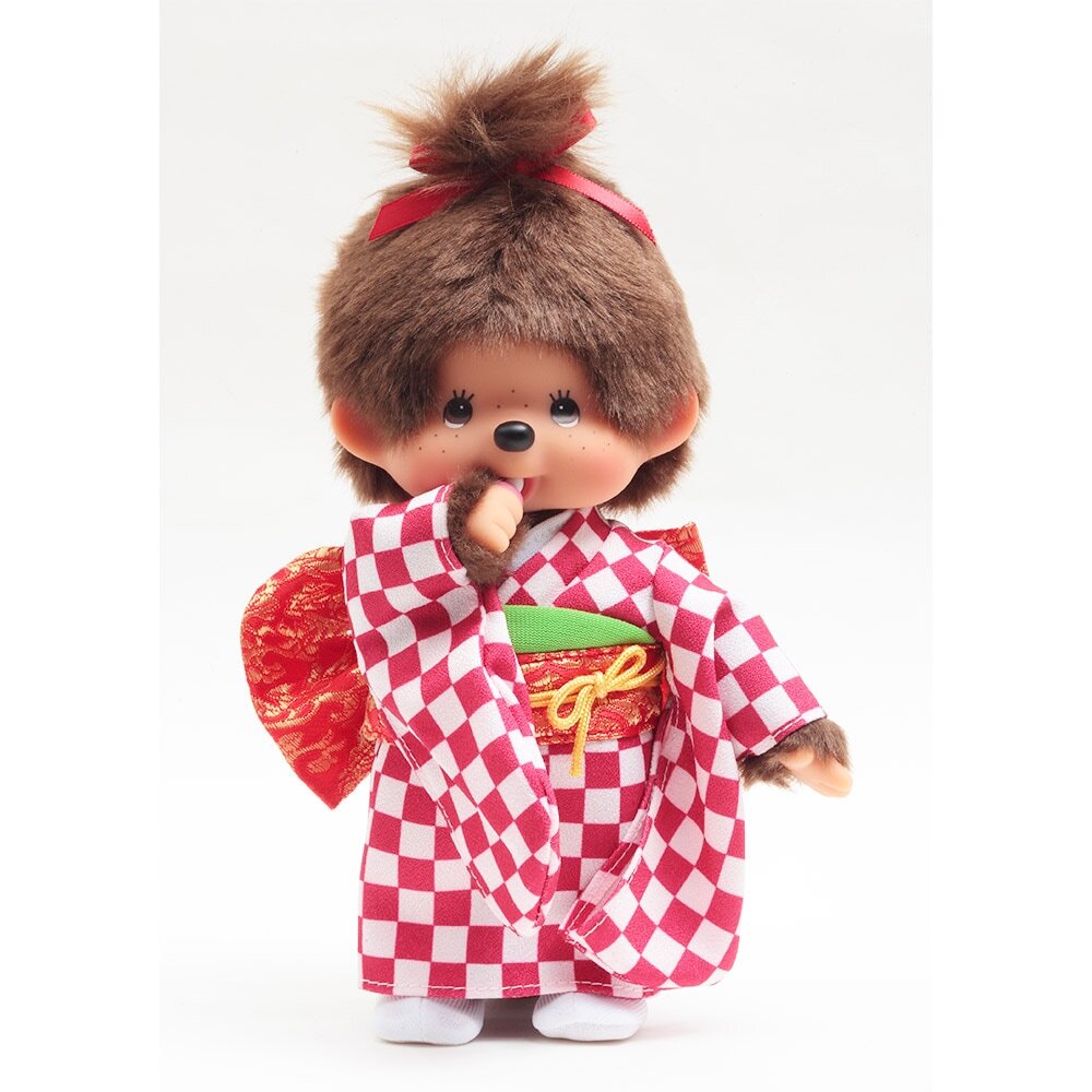 預購┃Monchhichi 夢奇奇 蒙奇奇 女生 市松紋羽織 棋盤格紋 娃娃