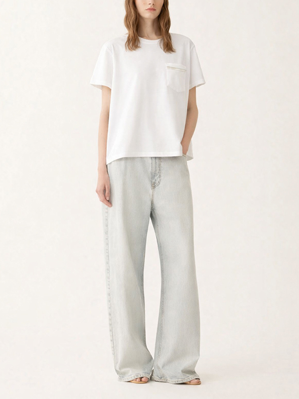 Fabiana Filippi 圓領小口袋短袖T