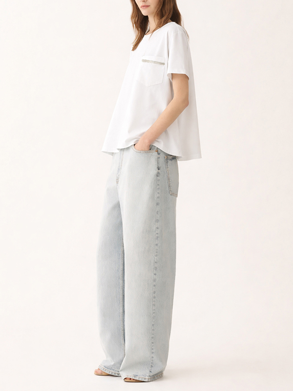 Fabiana Filippi 圓領小口袋短袖T