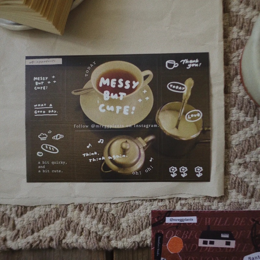 茄子先生．Messy But Cute 貼紙+明信片組合