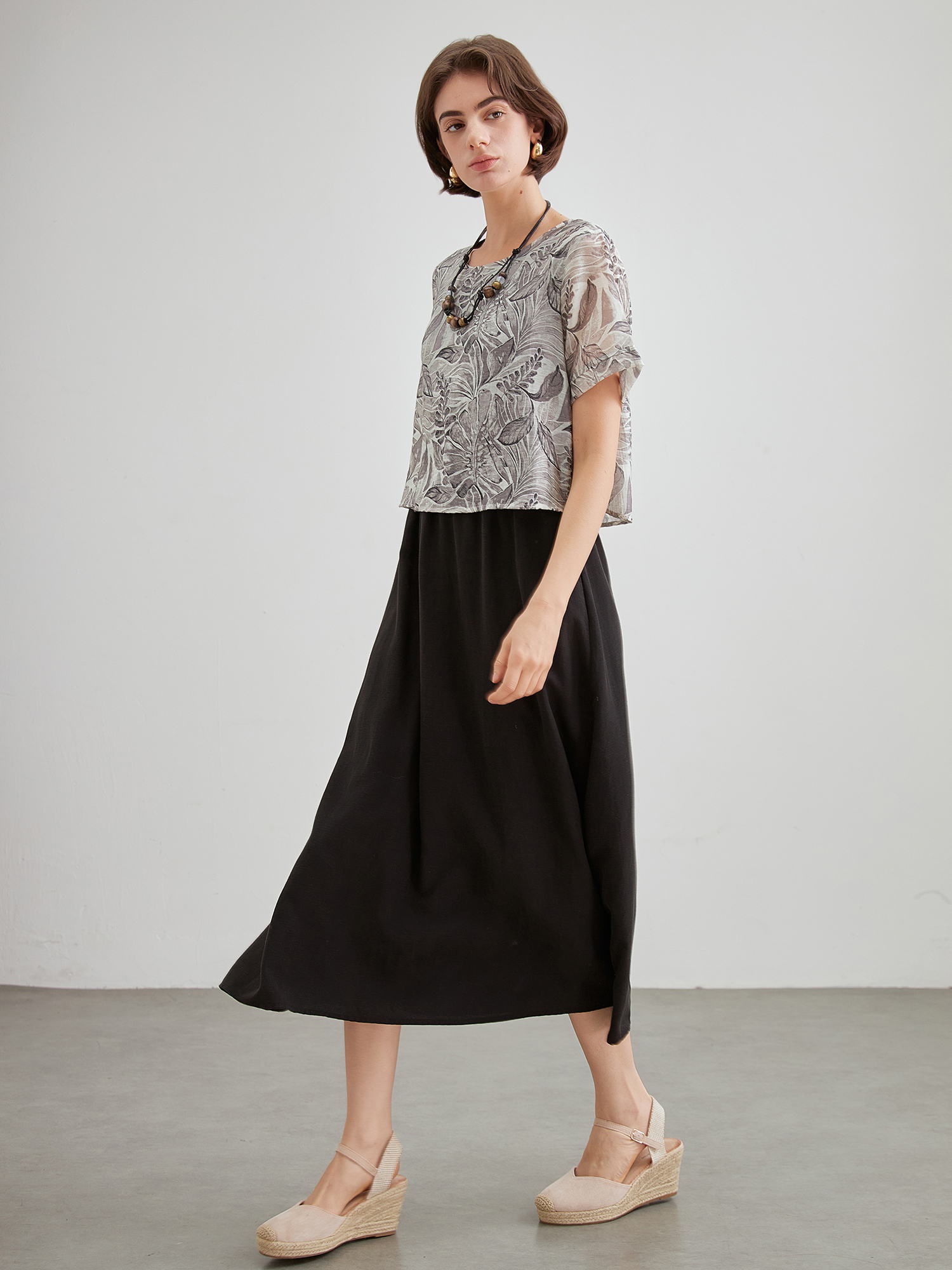 mi-tu 假兩件連身裙