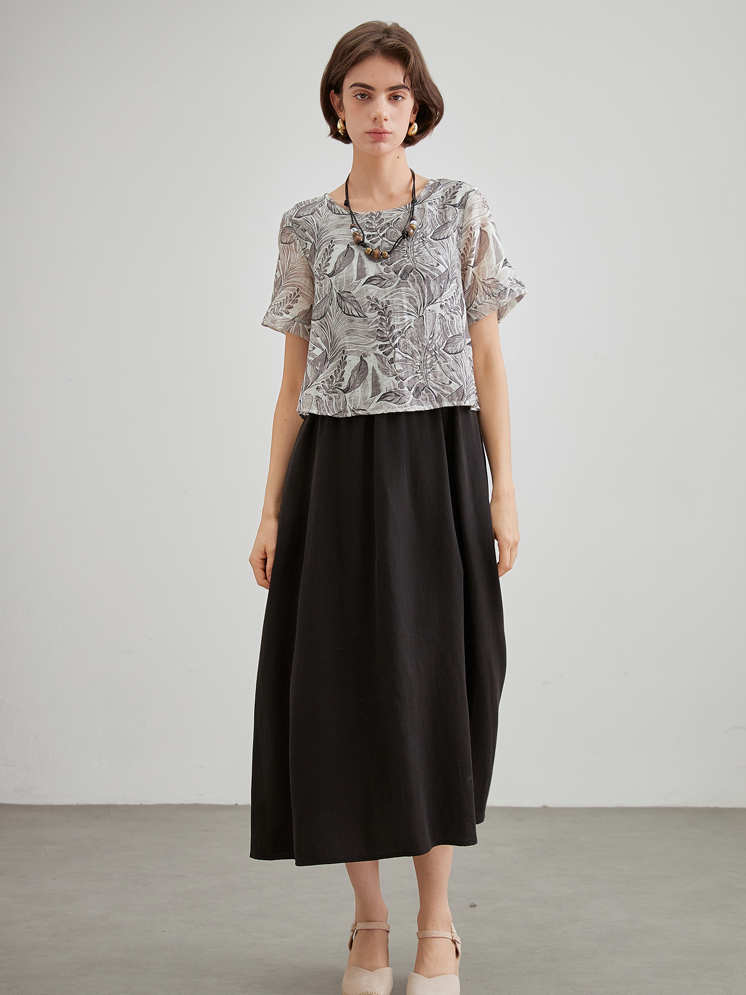 mi-tu 假兩件連身裙