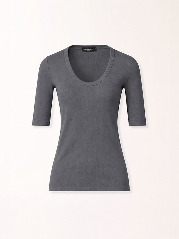 Fabiana Filippi 銀鍊U型領五分袖T恤(灰)