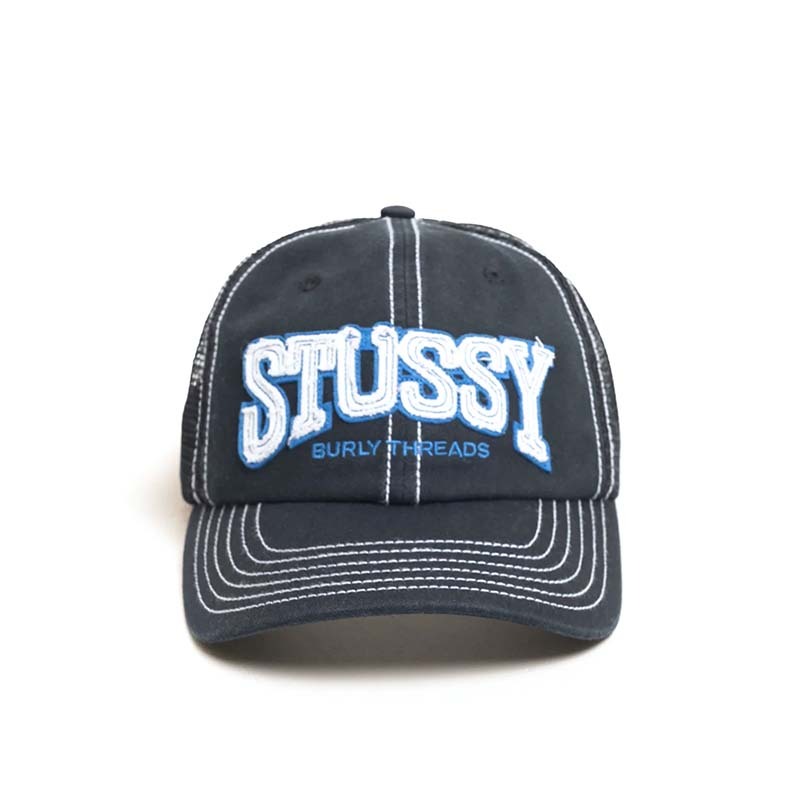 Stussy Burly Threads Trucker 卡車帽 帽子 黑色 1311200-BK [台灣現貨]