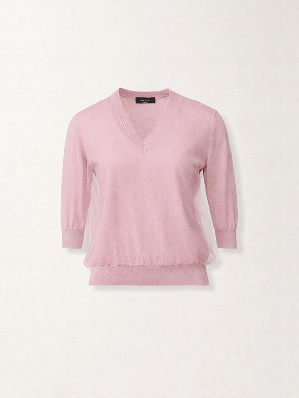 Fabiana Filippi V領紗飾針織上衣