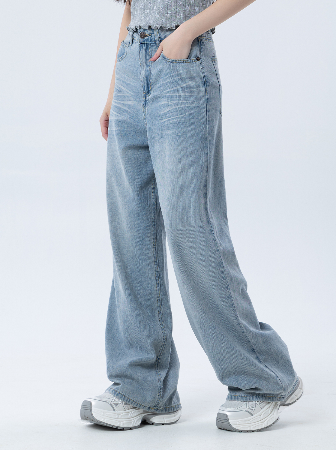 【2件1499】空氣感涼爽直筒牛仔褲