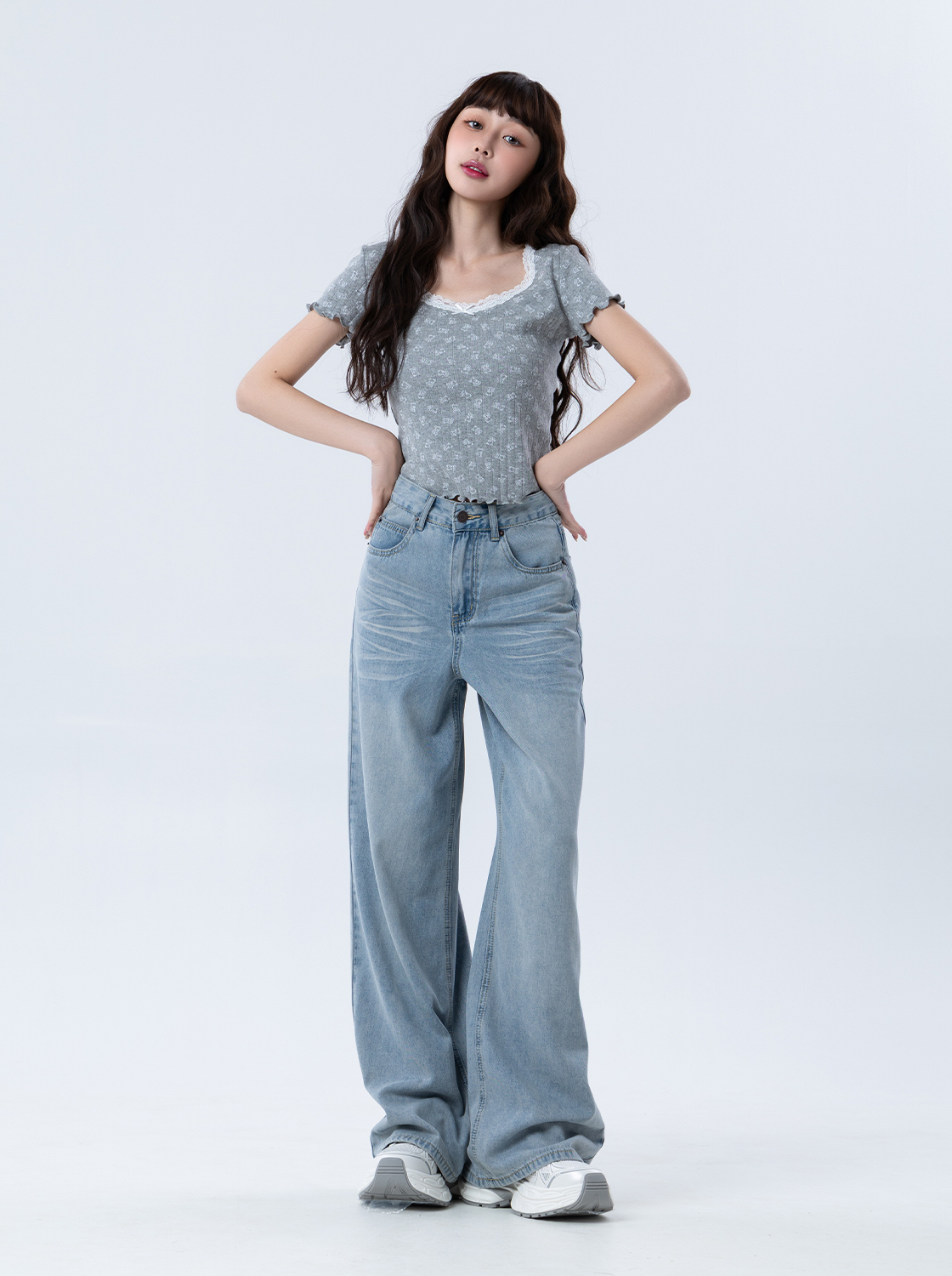 【2件1499】空氣感涼爽直筒牛仔褲