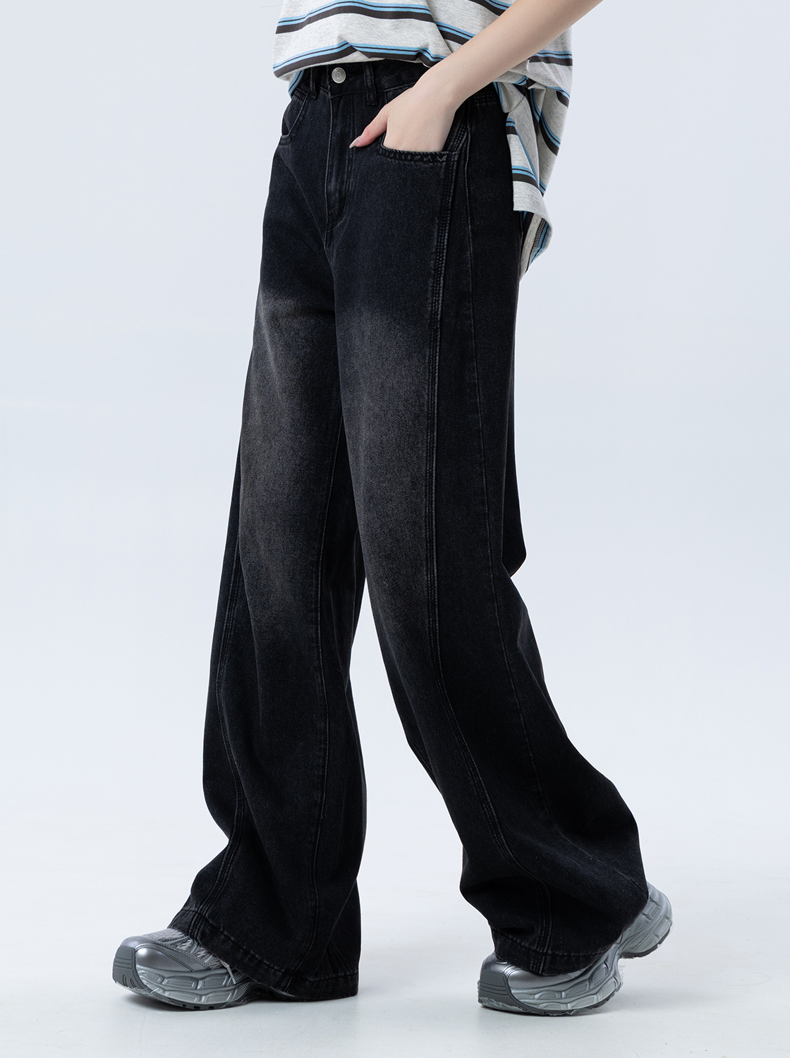 【2件1499】空氣感涼爽直筒牛仔褲