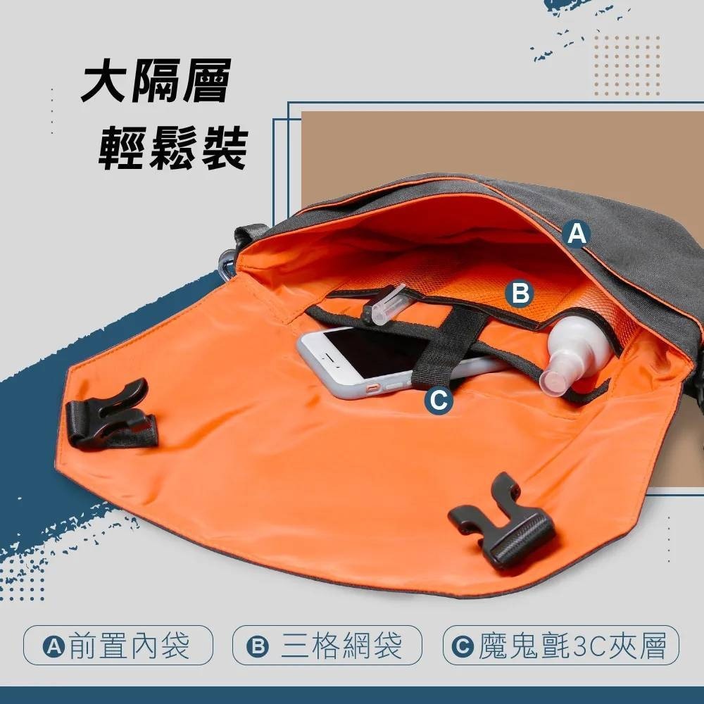 【Discovery】雙插扣輕便信封肩側包｜多隔層收納 輕便設計-藍色｜腰包・腰包推薦・胸前包・胸前包推薦