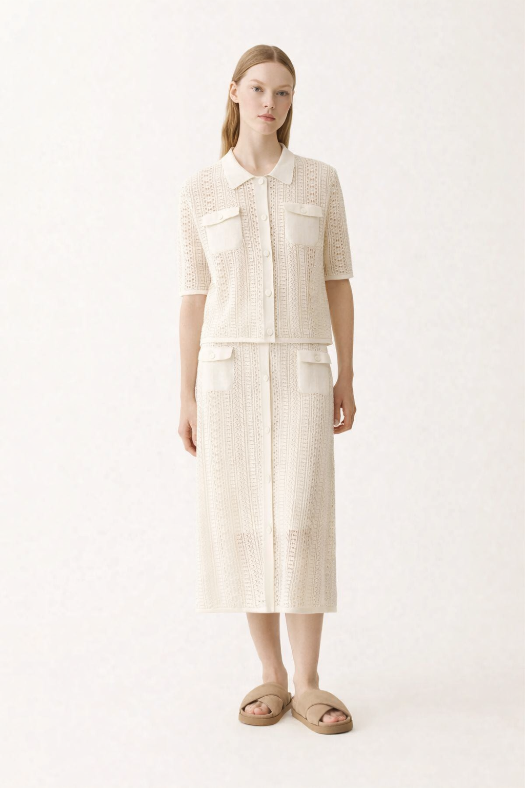 Fabiana Filippi 蕾絲針織Polo上衣