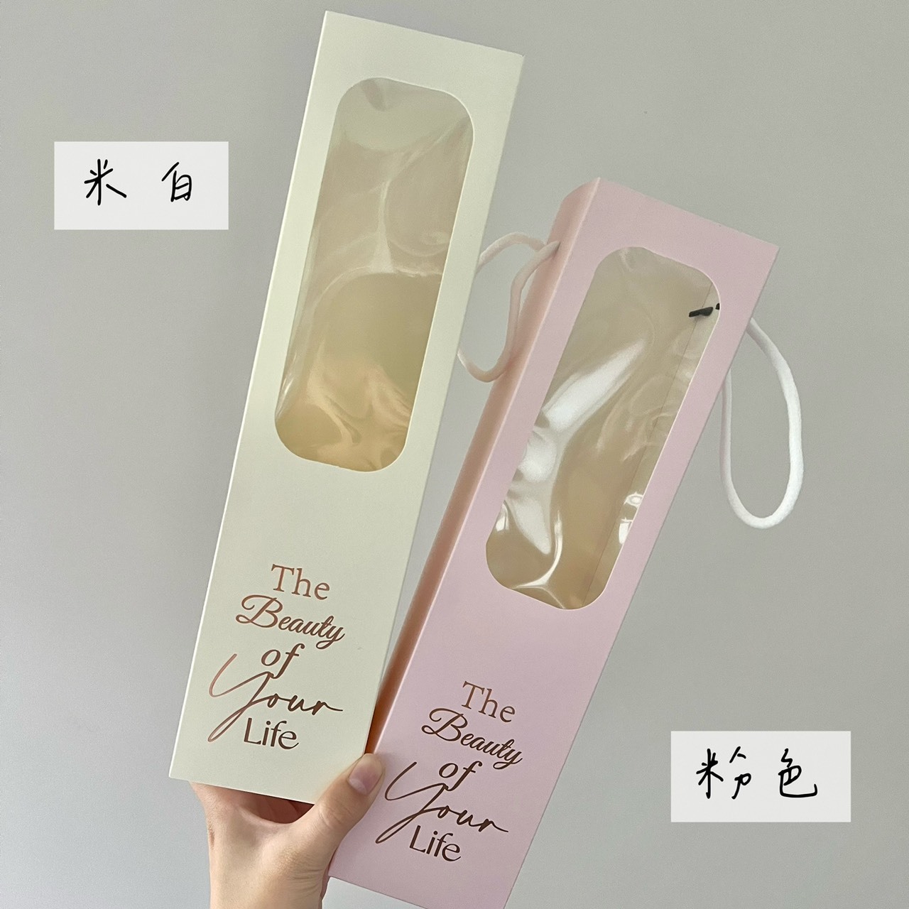 花束手提燙金櫥窗盒(5入)