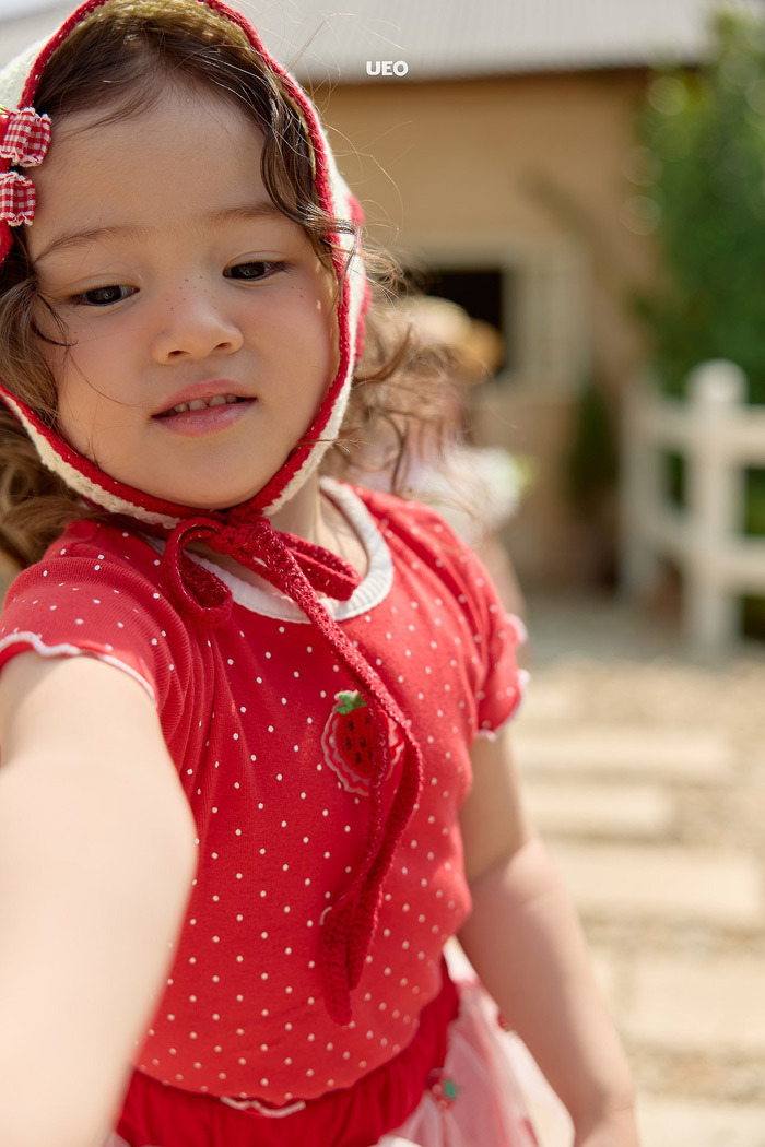 正韓夏UEO 兩色草莓西瓜點點上衣