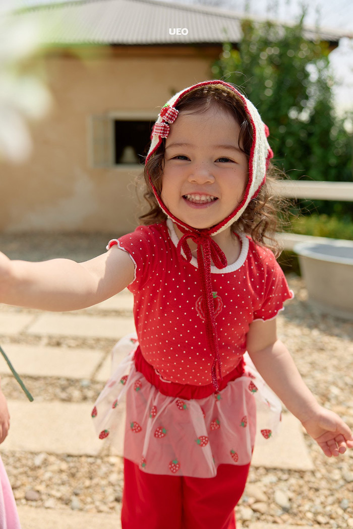 正韓夏UEO 兩色草莓西瓜點點上衣