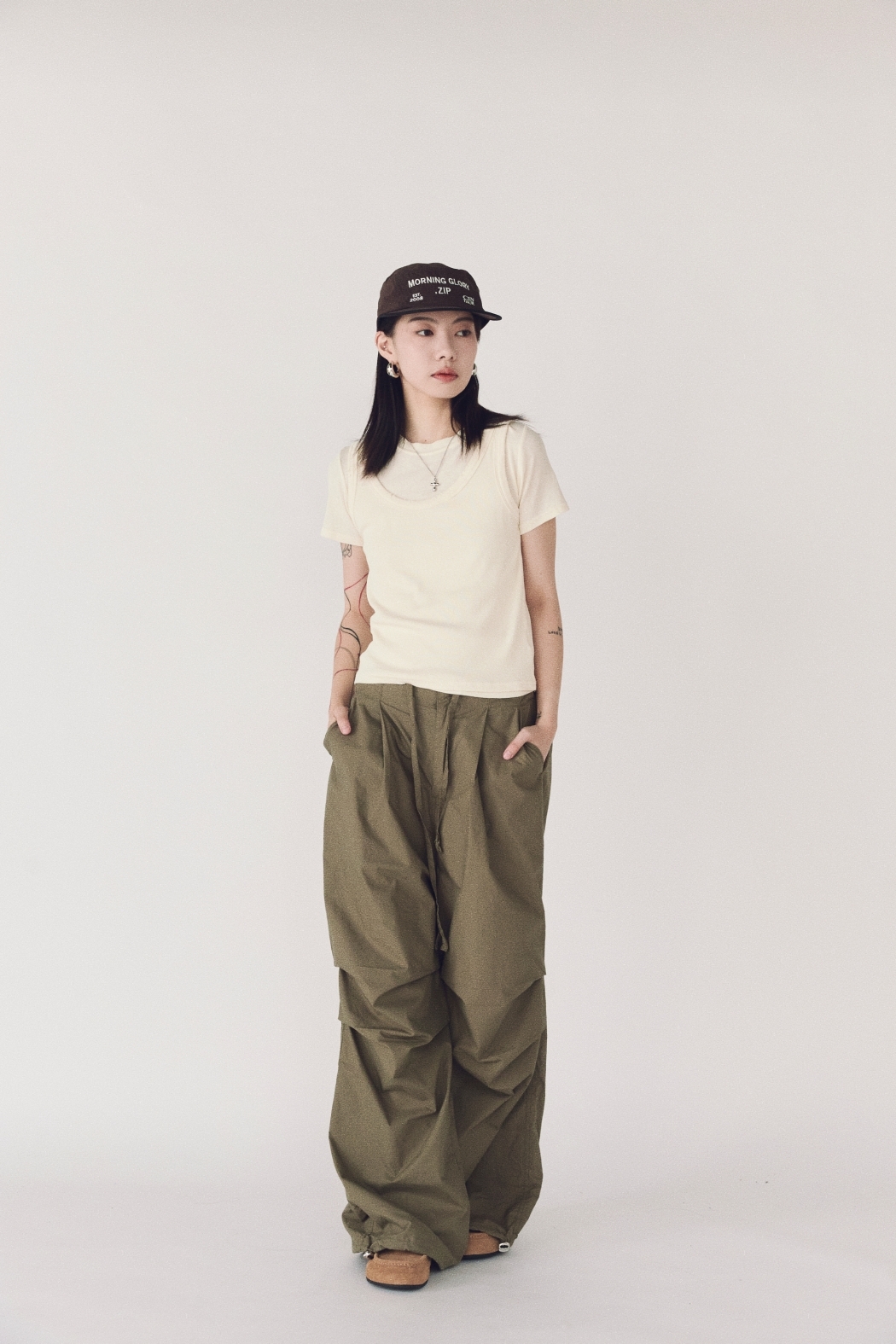 疊搭雙層上衣-鵝黃