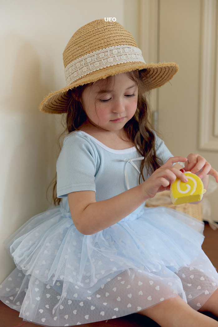 正韓夏UEO 兩色甜美愛心蛋糕紗裙洋裝