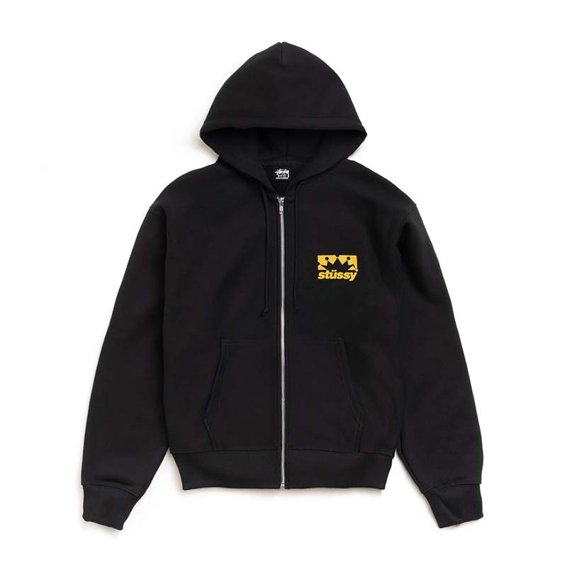 Stussy Box Crown Zip Hoodie 皇冠 連帽外套 黑色 1975186-BK [台灣現貨]