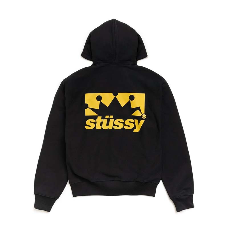 Stussy Box Crown Zip Hoodie 皇冠 連帽外套 黑色 1975186-BK [台灣現貨]
